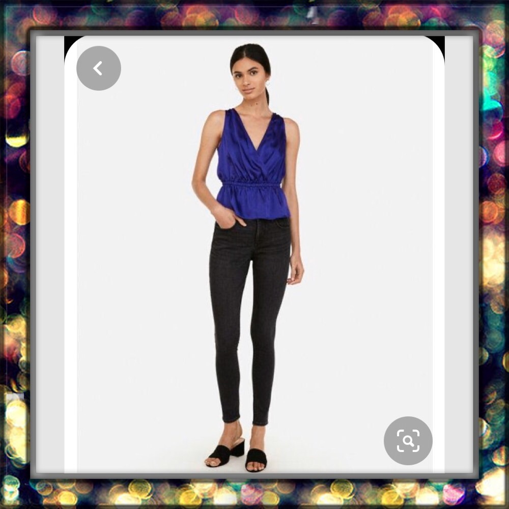 {Express} Satin V-neck Surplice top